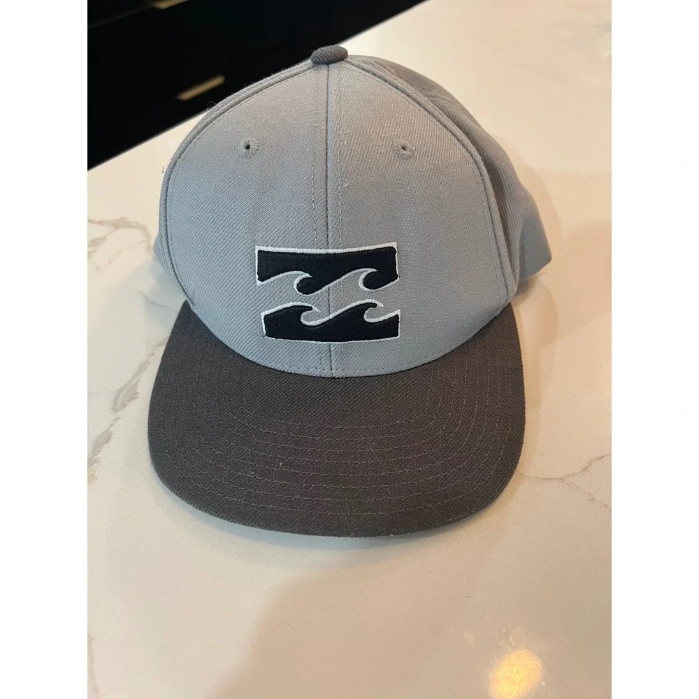 Billabong Mens Snapback Hat Grey Wave Logo Flat Brim Surf Cap‎ BAHTEALS One Size